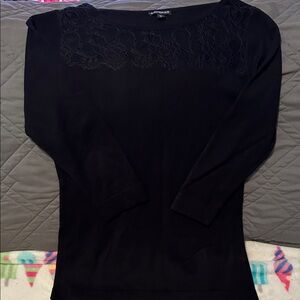 Express Black Lace Detail Sweater